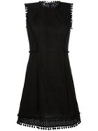 Love Moschino Perforated Panel Flared Dress, Women's, Size: 44, Black, Cotton