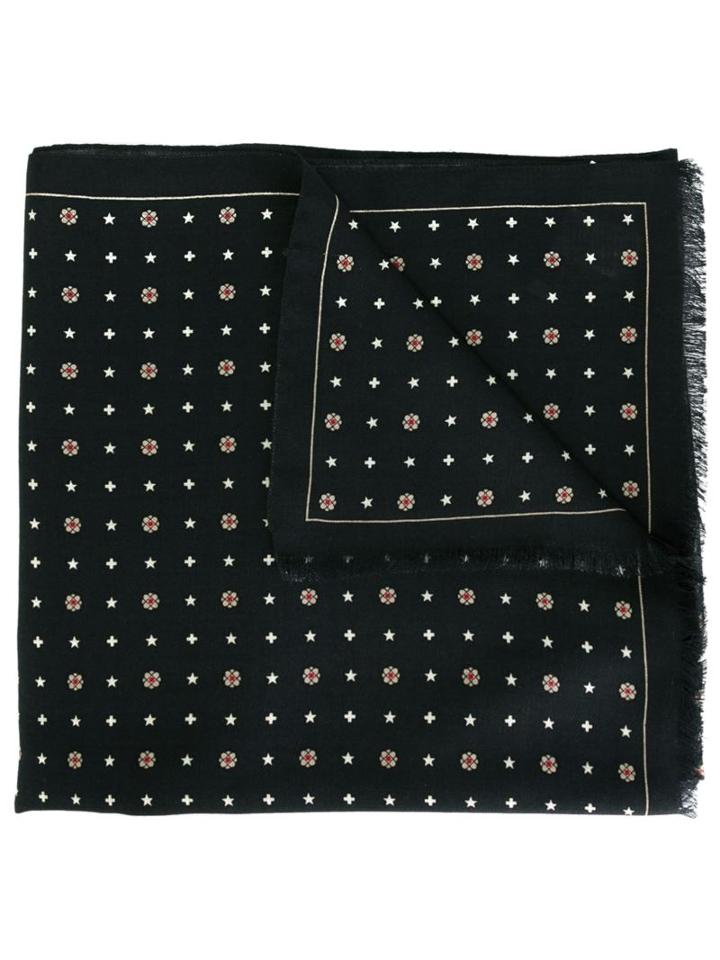 Givenchy Geometric Jacquard Scarf, Men's, Black, Silk/cashmere