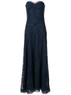 Tadashi Shoji Strapless Lace Gown - Blue