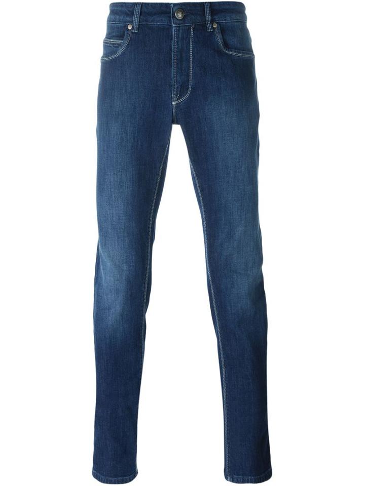 Fay Stonewashed Jeans, Men's, Size: 34, Blue, Cotton/spandex/elastane