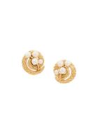 Susan Caplan Vintage 1960's Spiral Clip On Earrings - Gold