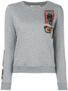 Valentino Embroidered Sweatshirt, Women's, Size: Medium, Grey, Cotton/polyamide/polyester