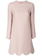 Valentino Scalloped Shift Dress - Pink & Purple