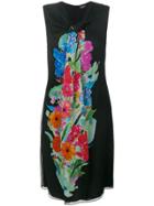 Giorgio Armani Printed Scarf Neck Dress - Black