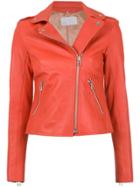 Nk Leather Biker Jacket - Red
