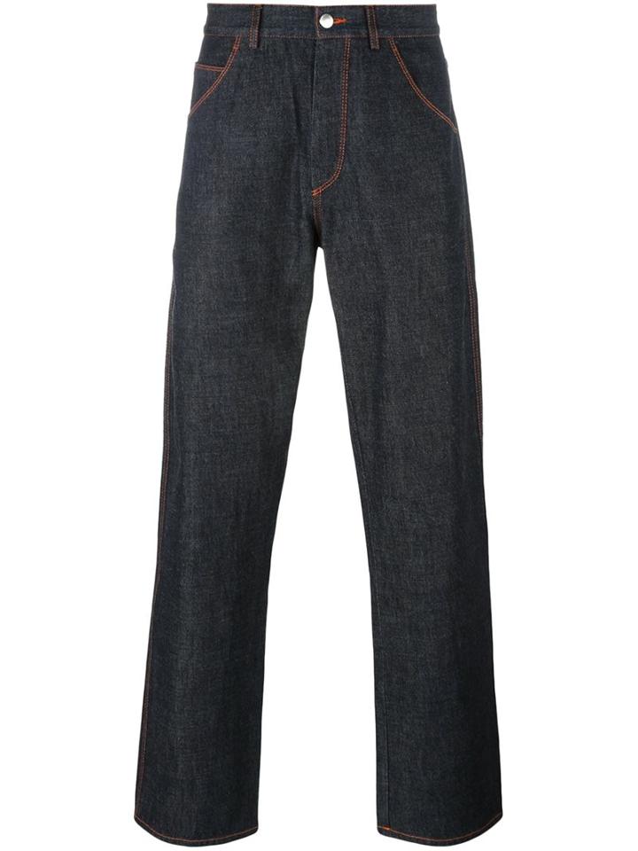 Gosha Rubchinskiy Loose Fit Jeans, Men's, Size: Large, Blue, Cotton/polyester