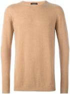 Roberto Collina Cashmere Round Neck Pullover, Men's, Size: 54, Nude/neutrals, Cashmere