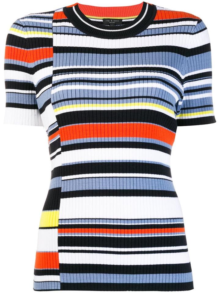 Rag & Bone Colour-block Fitted T-shirt - Blue