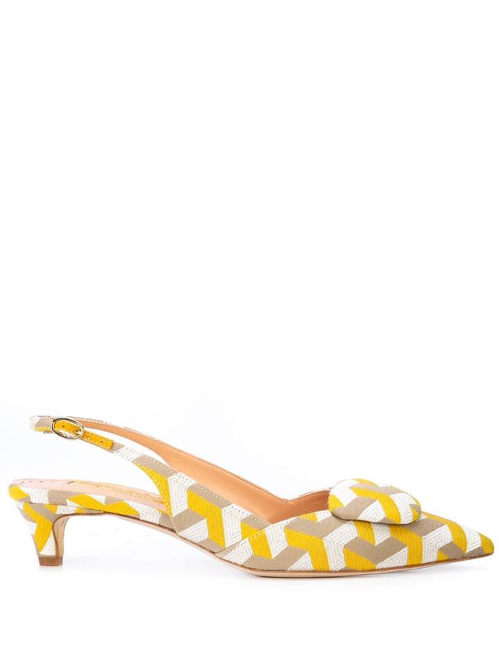 Rupert Sanderson Geometric Print Pumps - Yellow