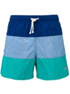 Maison Kitsuné Colour-block Swim Shorts, Men's, Size: Xl, Blue, Polyamide