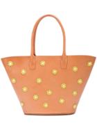 Mansur Gavriel Floral Embellished Triangle Tote Bag - Brown