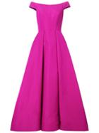 Christian Siriano Off-shoulder Pleated Dress