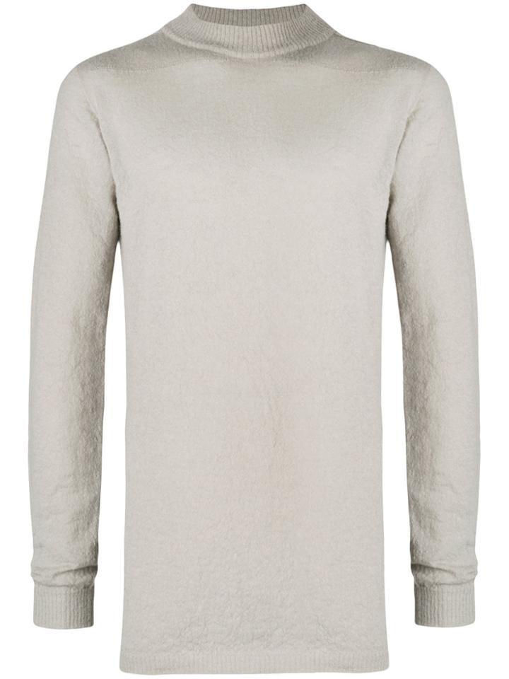 Rick Owens Mid-length Mock Neck Sweater - Nude & Neutrals