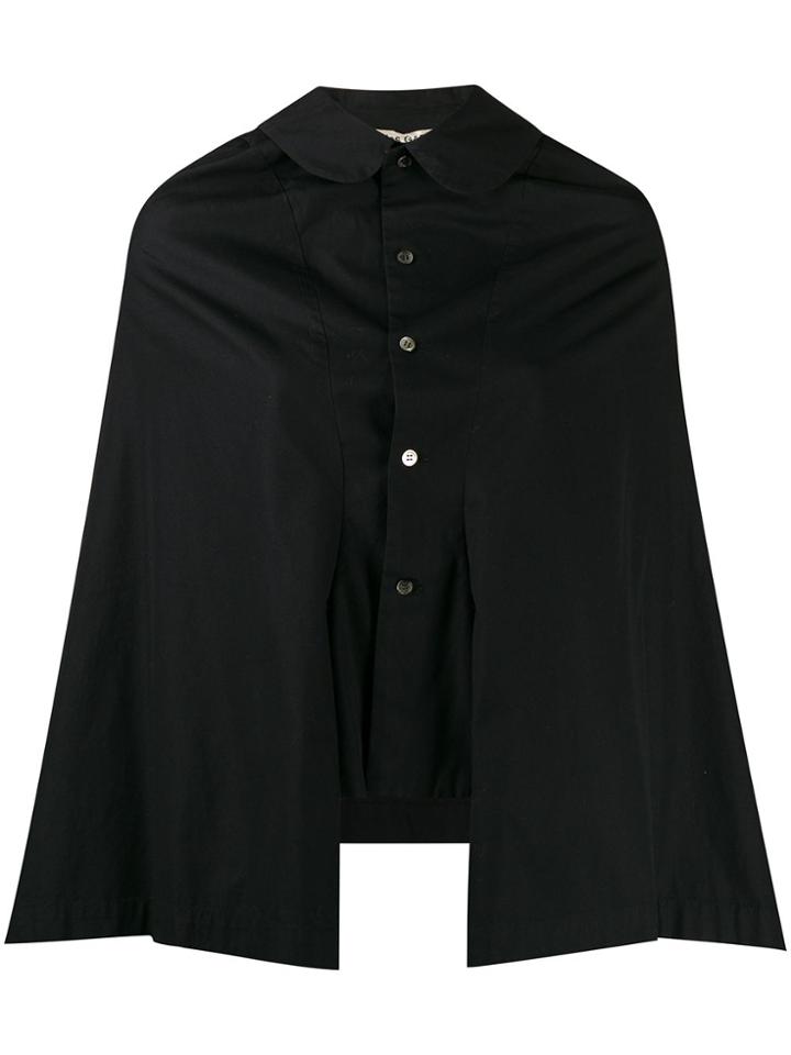Comme Des Garçons Pre-owned 1995 Buttoned Poncho Shirt - Black