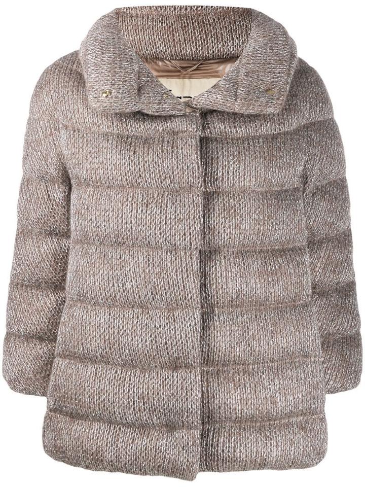 Herno Knitted Puffer Jacket - Neutrals