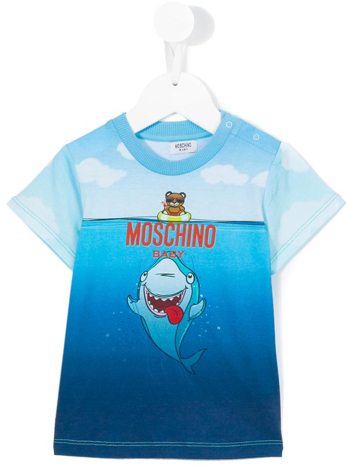 Moschino Kids - Shark Print T-shirt - Kids - Cotton - 3 Yrs, Blue