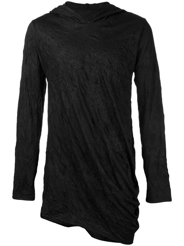 Alchemy Crumpled Effect Hoodie, Men's, Size: Medium, Black, Cotton/spandex/elastane