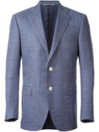 Canali Two Button Blazer, Men's, Size: 50, Blue, Silk/linen/flax/cupro/wool