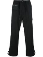 Y-3 Tie Detail Cropped Trousers, Men's, Size: Medium, Black, Cotton/polyamide