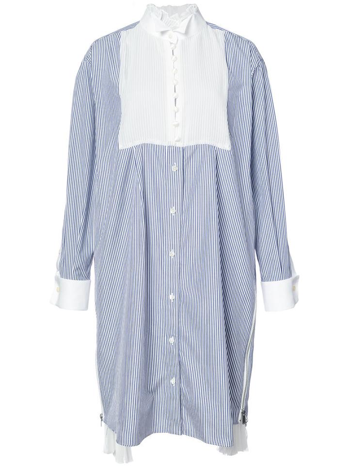 Sacai - Oversized Striped Shirt - Women - Cotton/polyester/acetate/cupro - 3, Blue, Cotton/polyester/acetate/cupro