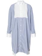 Sacai - Oversized Striped Shirt - Women - Cotton/polyester/acetate/cupro - 3, Blue, Cotton/polyester/acetate/cupro