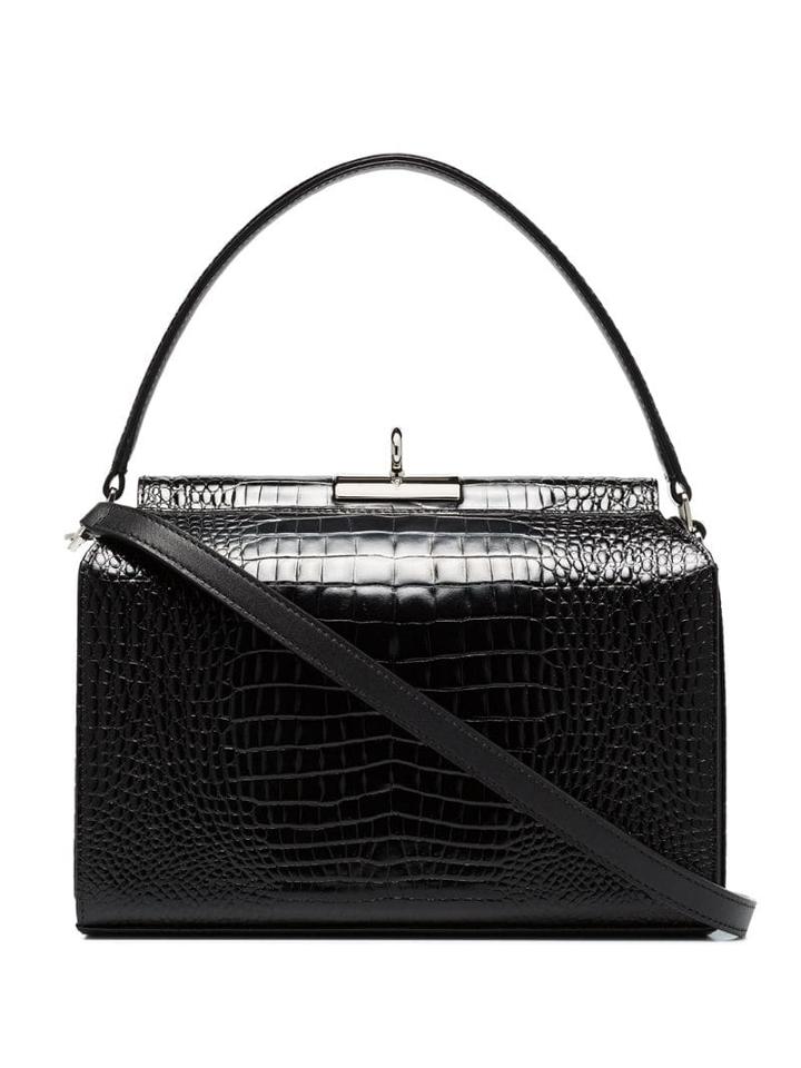 Gu De Small Tully Crocodile-effect Tote - Black