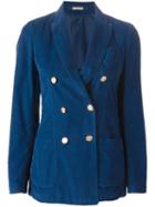 Massimo Alba Double Breasted Blazer, Women's, Size: Xs, Blue, Cotton/silk