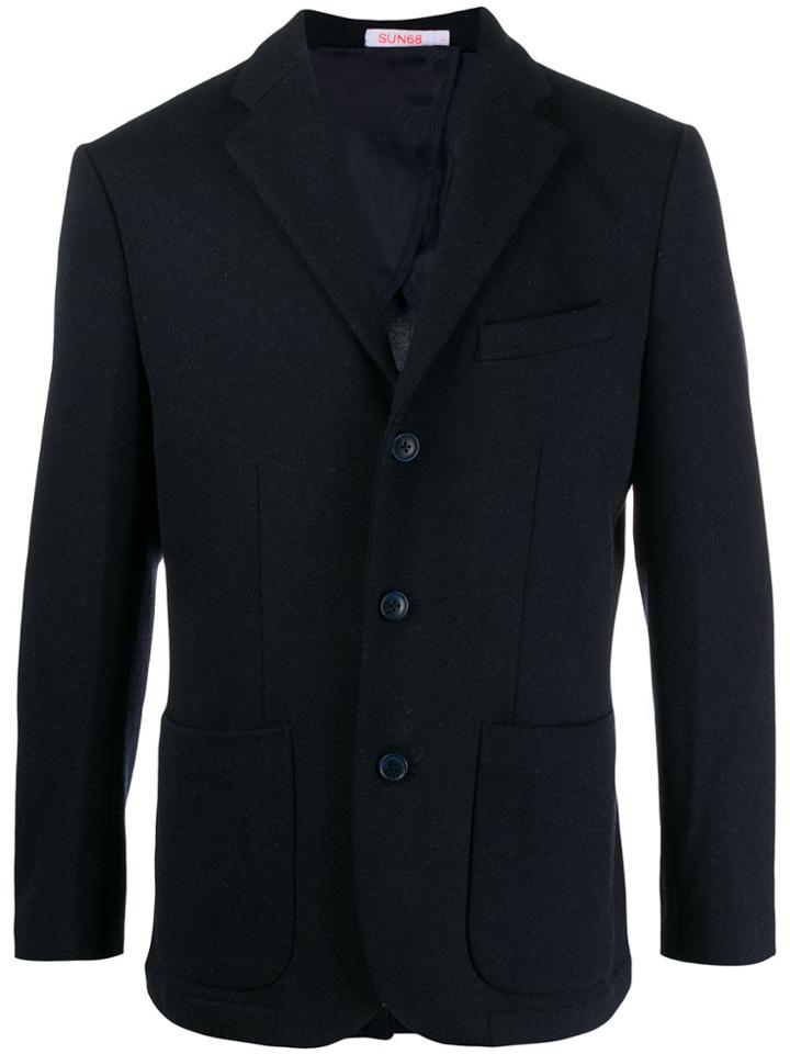 Sun 68 Single Breasted Jacket - Blue