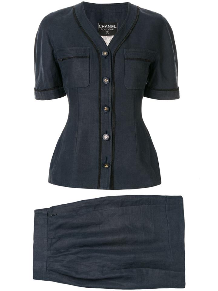 Chanel Pre-owned 1994 Setup Skirt Suit - Blue