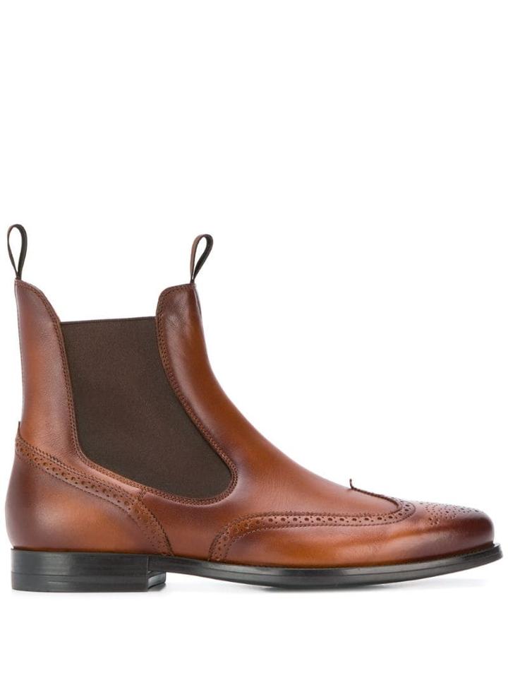 Santoni Brogue Boots - Brown
