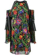3.1 Phillip Lim Floral Print Off-shoulder Dress, Women's, Size: 2, Black, Viscose/spandex/elastane/silk