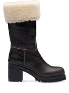 Miu Miu Sheepskin Boots - Black