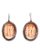 Amedeo Cameo And Diamond Earrings