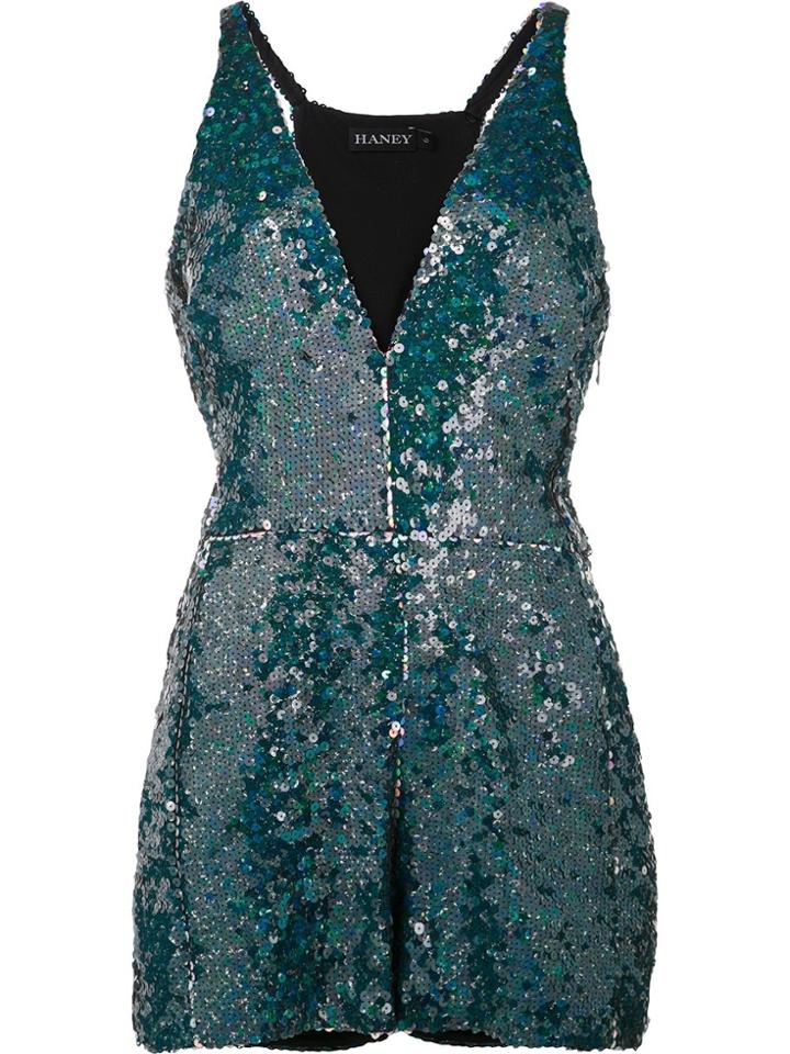 Haney 'serena' Sequin Romper Playsuit - Green