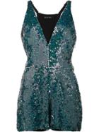 Haney 'serena' Sequin Romper Playsuit - Green