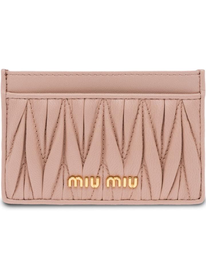 Miu Miu Matelassé Cardholder - Nude & Neutrals