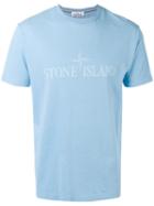 Stone Island - Brand Print T-shirt - Men - Cotton - L, Blue, Cotton