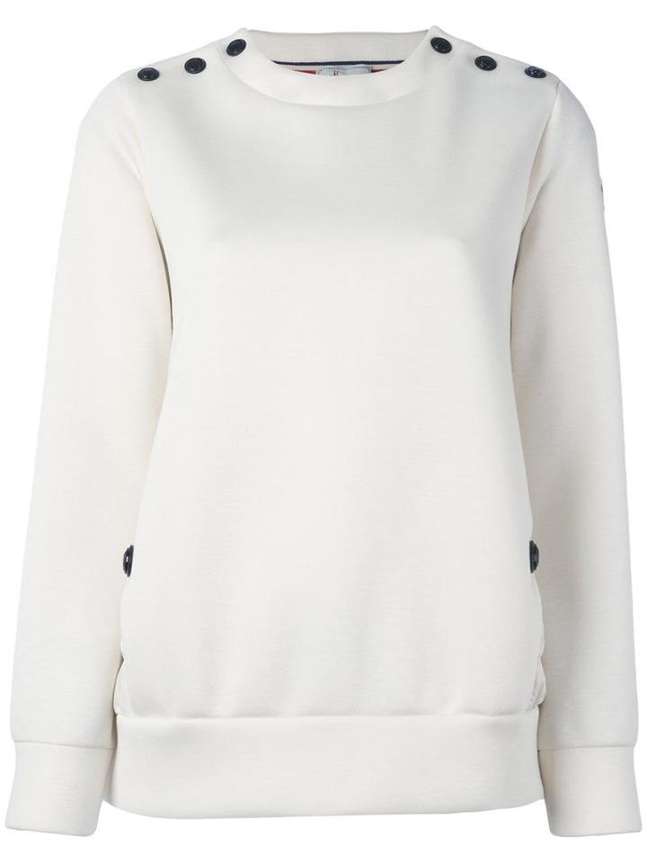 Moncler Grenoble Padded Insert Sweatshirt, Women's, Size: Medium, White, Modal/polyamide/feather Down