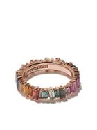 Suzanne Kalan 18kt Rose Gold And Sapphire Rainbow Eternity Ring
