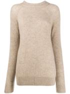 Agnona Ribbed Raglan-sleeves Jumper - Neutrals