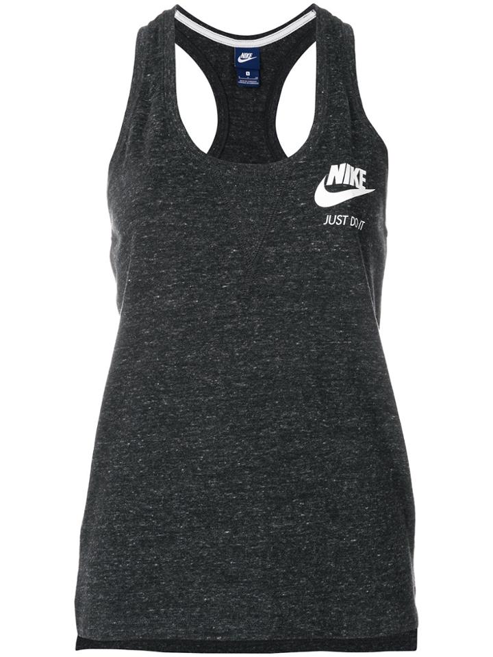 Nike Logo Print Tank Top - Black