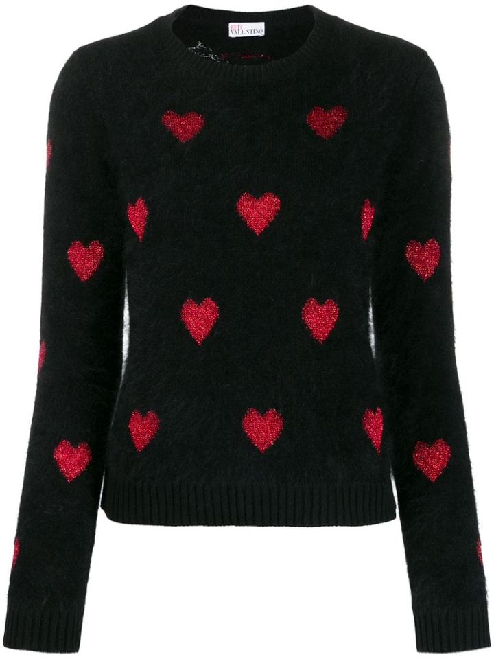 Red Valentino Metallic Hearts Jumper - Black