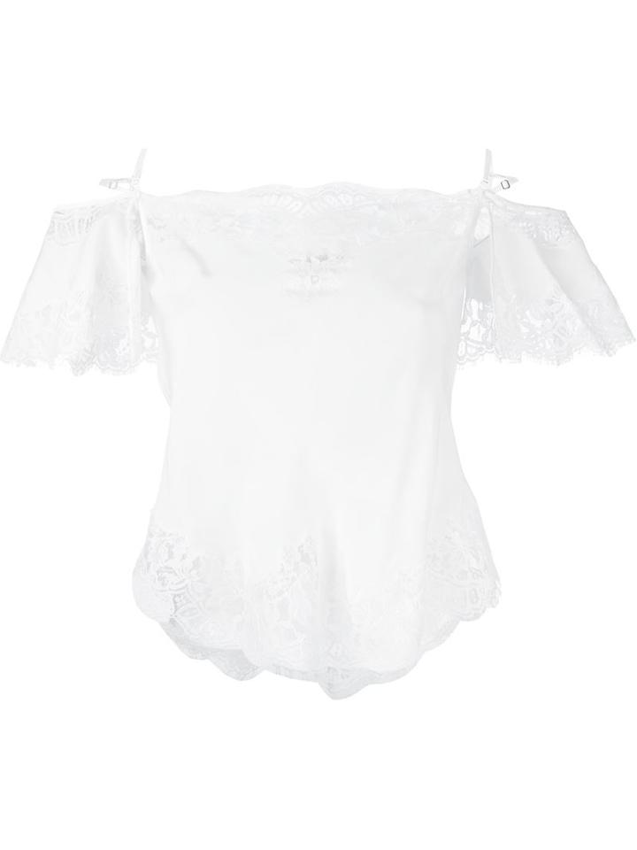 Givenchy Floral Lace Blouse, Women's, Size: 36, White, Silk/cotton/polyamide