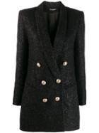 Balmain Double-breasted Shimmer Blazer - Black
