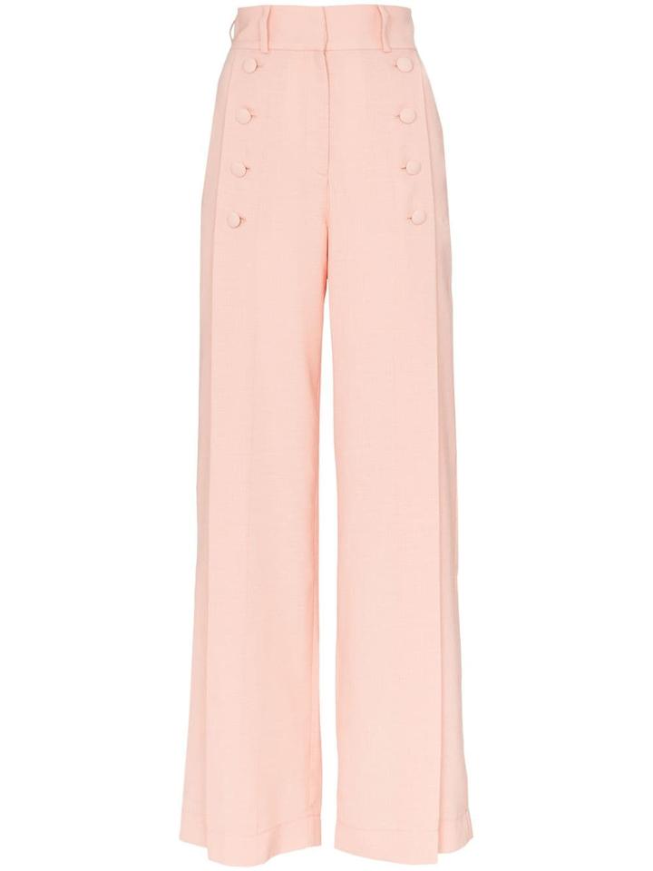 Matériel High-waisted Button Detail Trousers - Pink