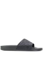 Emporio Armani Logo Printed Sliders - Black