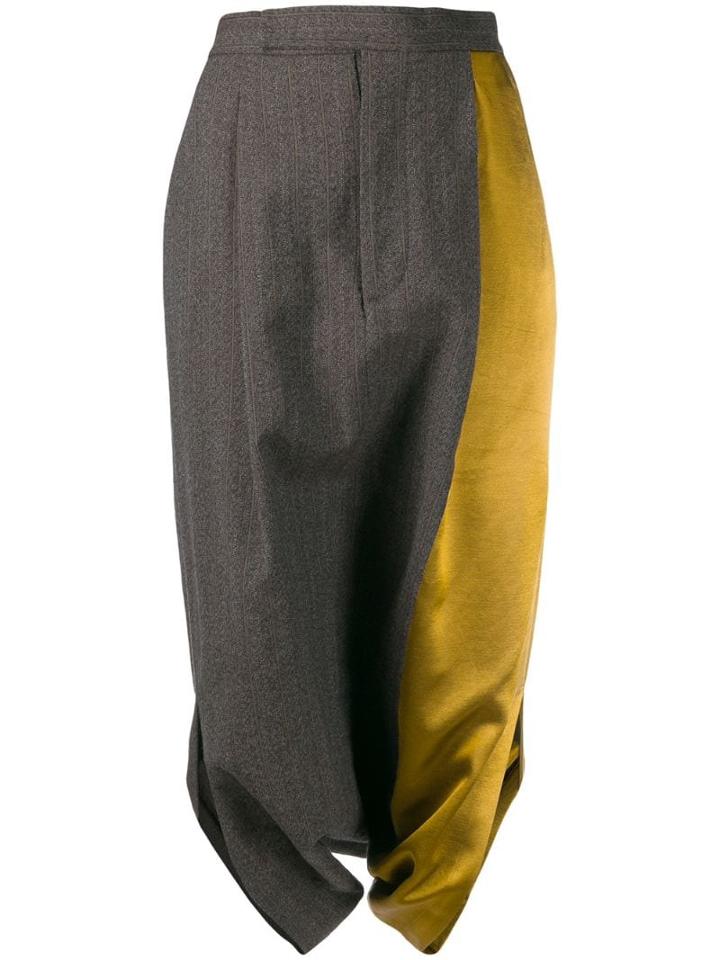 Uma Wang Colourblock Panelled Midi Skirt - Grey