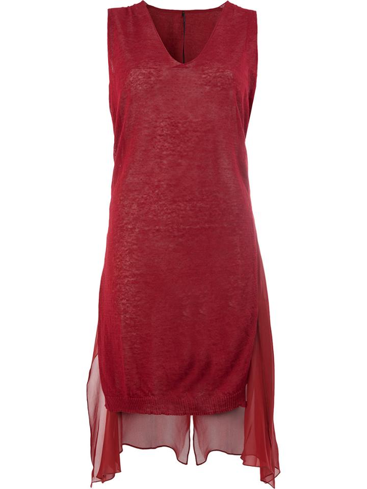 Masnada Long Sleeveless Top - Red