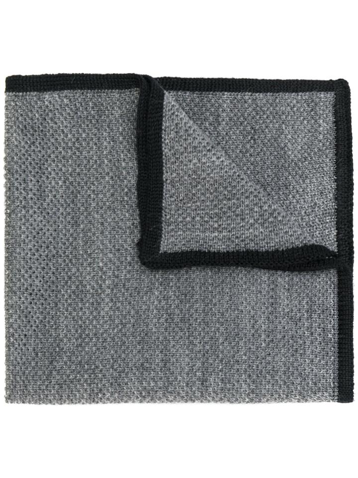 Etro Contrast Edge Pocket Square - Grey