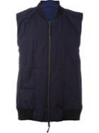 11 By Boris Bidjan Saberi Zipped Vest, Men's, Size: Medium, Blue, Cotton/polyester